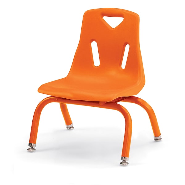 Berries Stacking Chairs with Powder-Coated Legs, 8 in. Ht, Set of 6, Orange